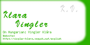 klara vingler business card